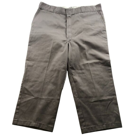 Dickies Mens Wok Pants Size 40x32 Khaki Straight Classic Flat Front Loose Relaxe - Picture 1 of 11